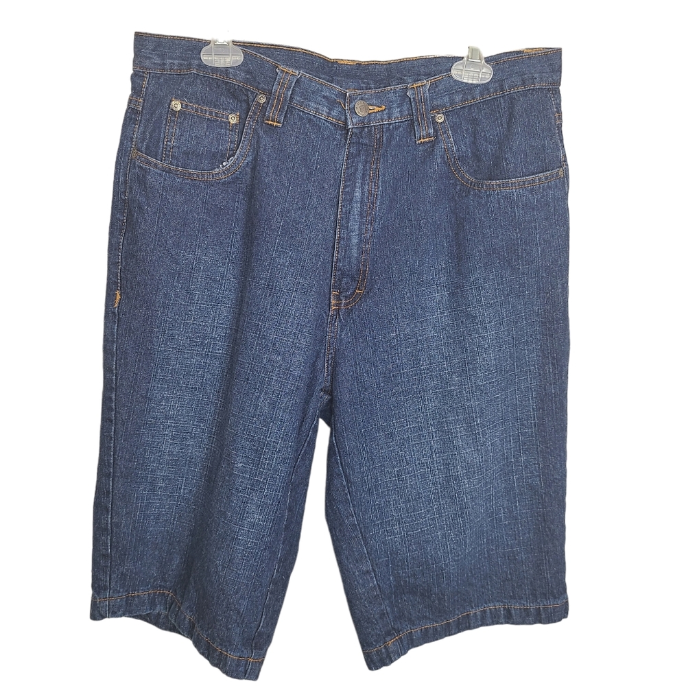 Vintage 90s Bugle Boy Blue Denim Jean Shorts EUC Men's Size 34